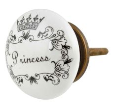 Princess Word Flat Ceramic Cabinet knobs